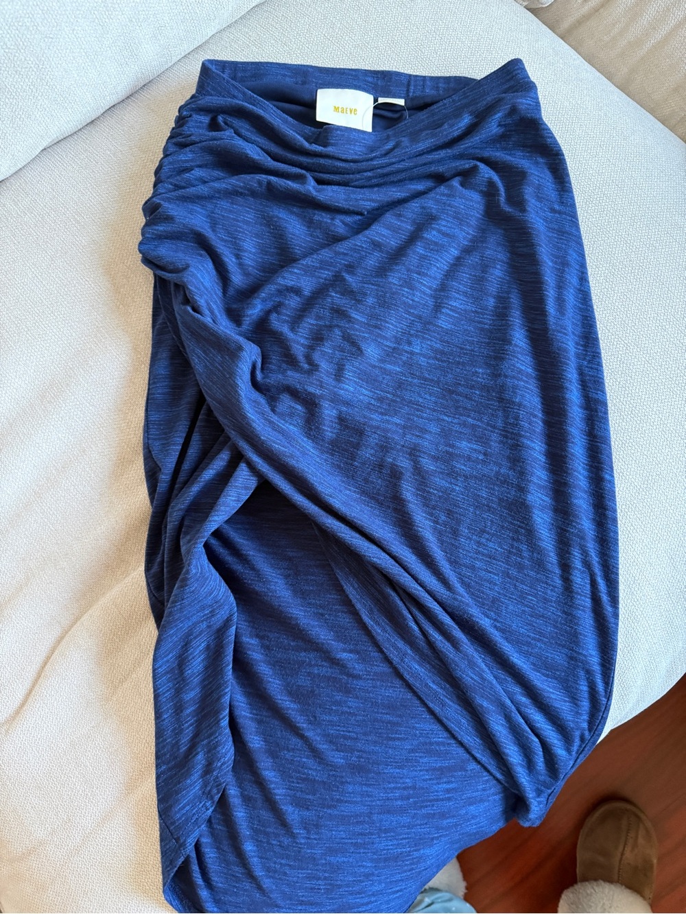 Maeve Blue Asymmetrical Twist Skirt